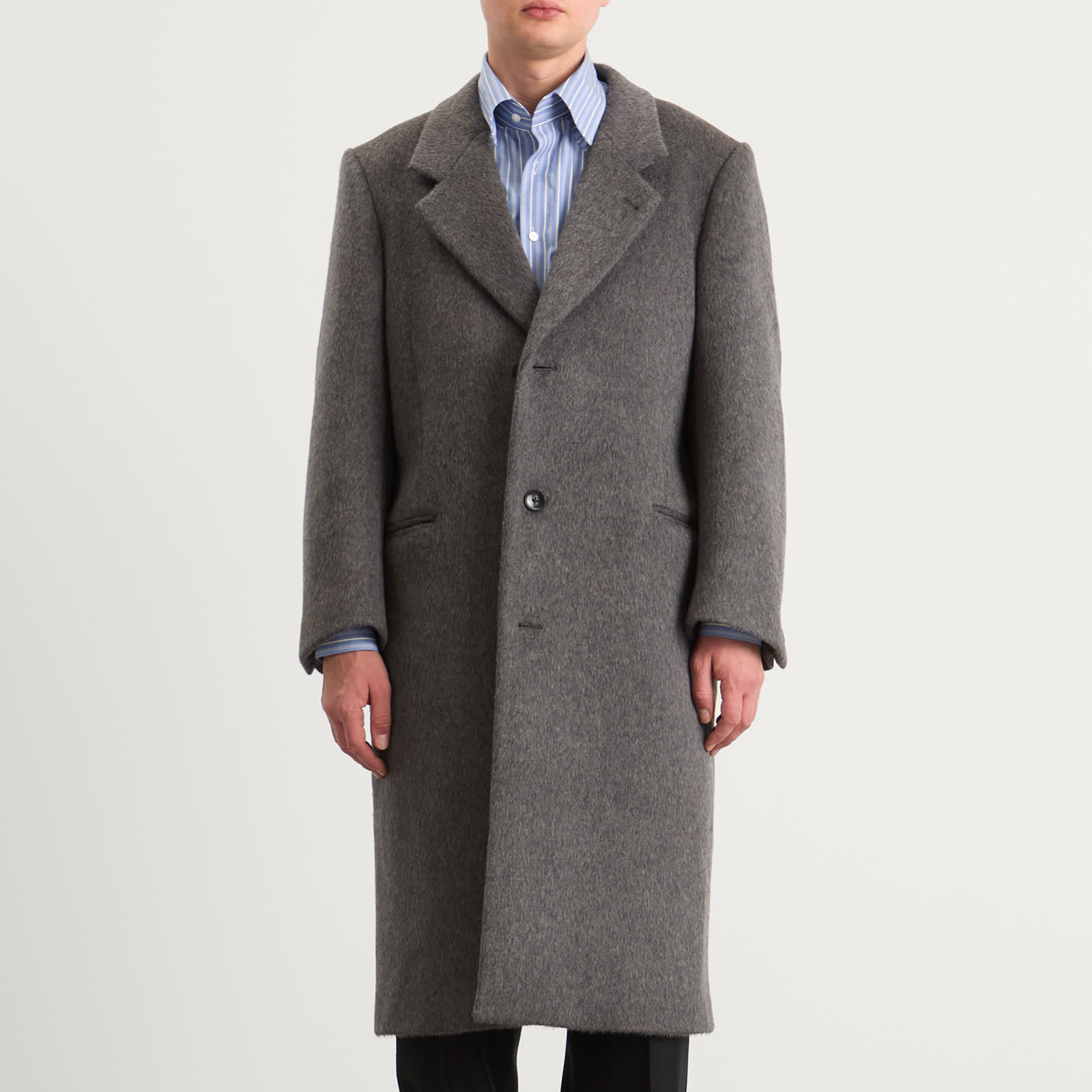 Men's Hewitt Wool Coat Silver Grey