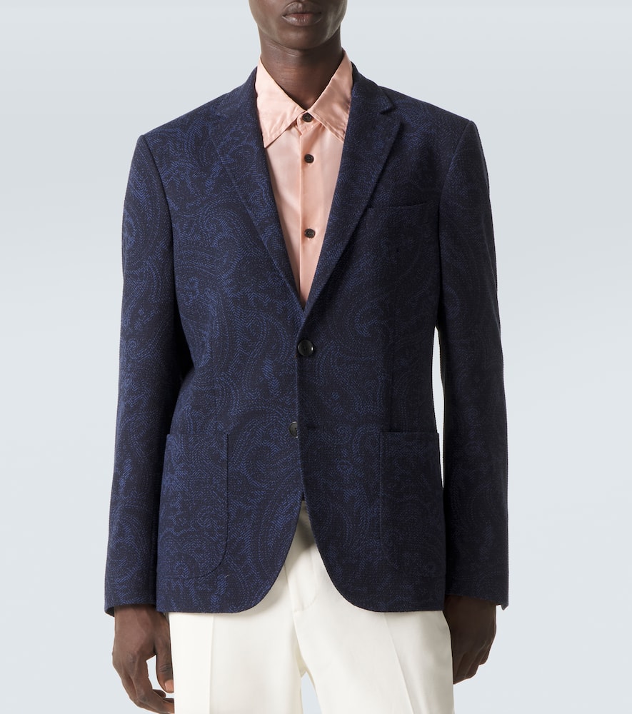 Printed jersey blazer