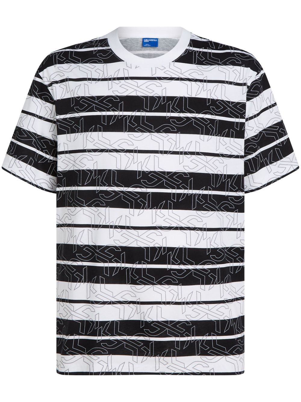 Striped logo-print T-shirt - Black