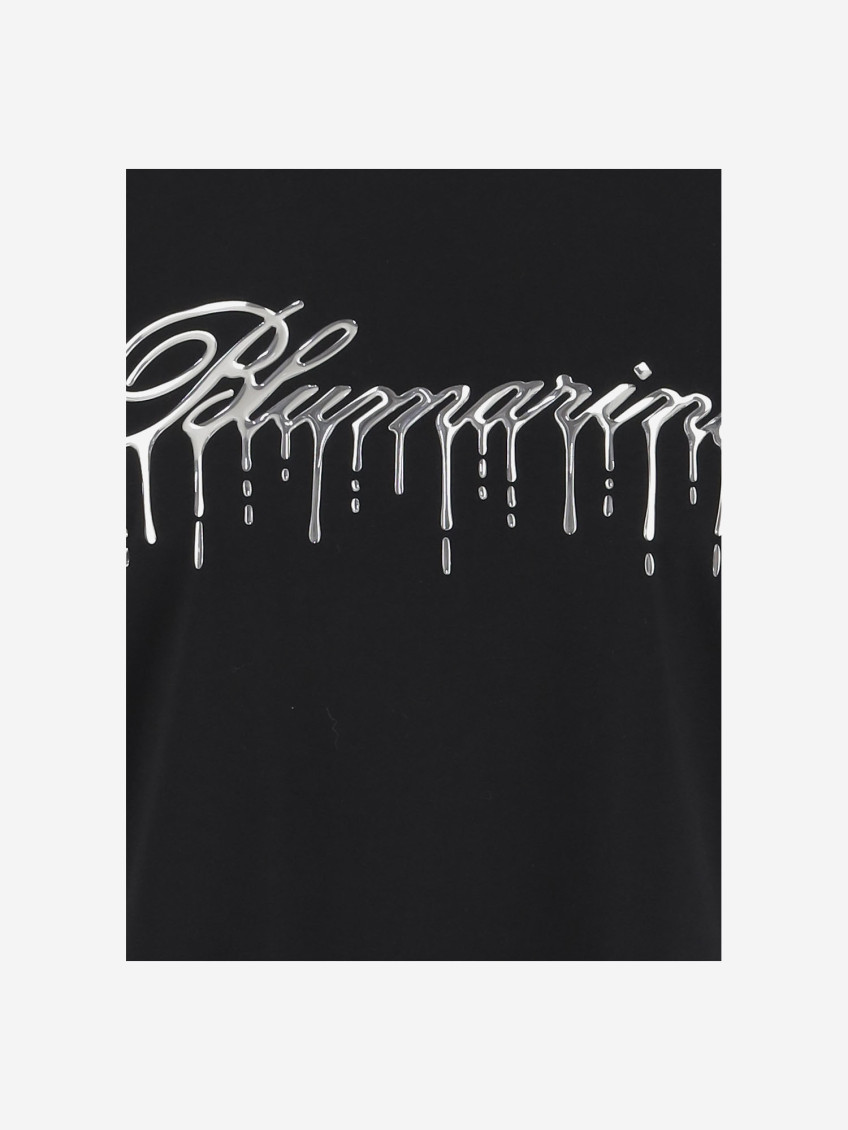Cotton T-shirt With Cast-effect Logo