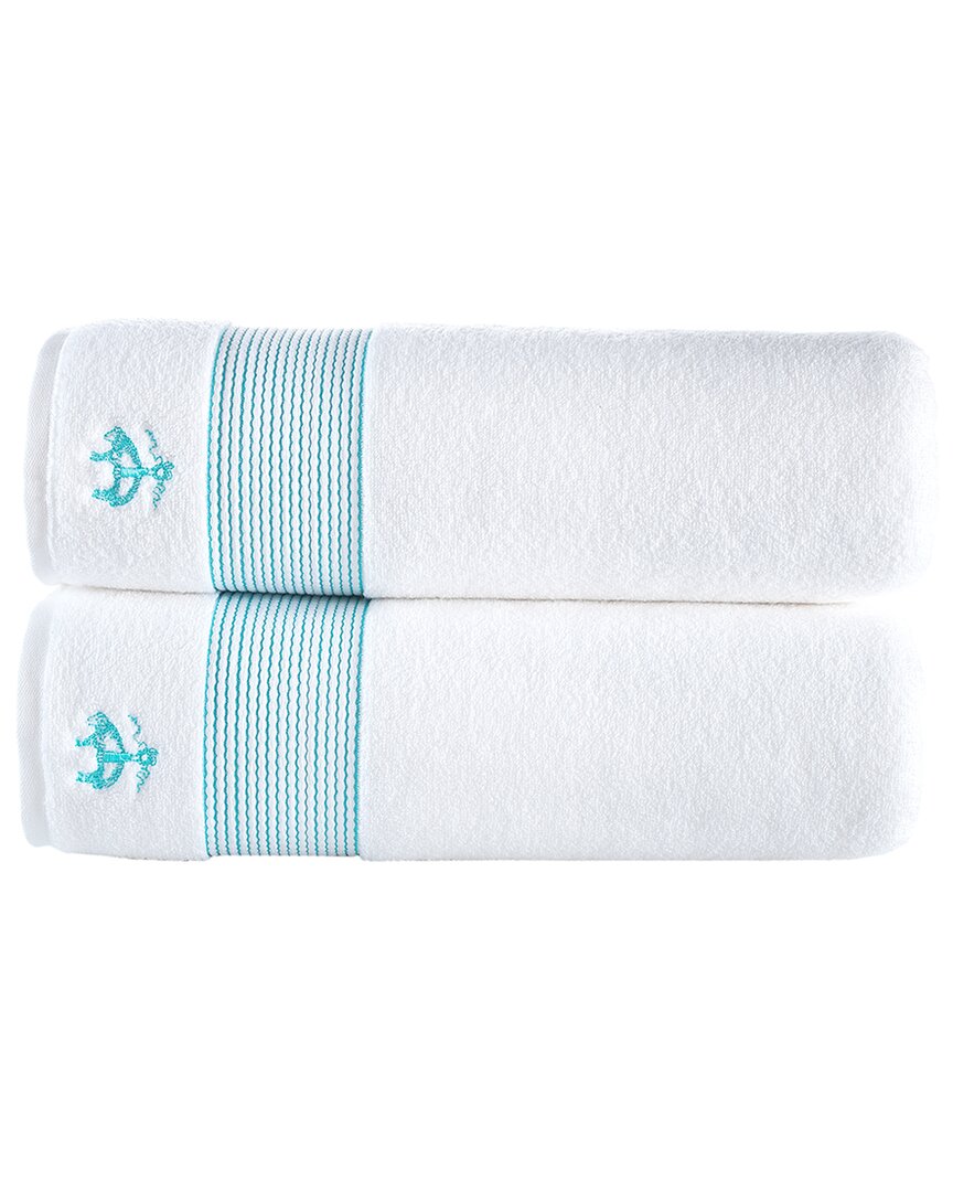 Rope Stripe Border 2pc Bath Sheets