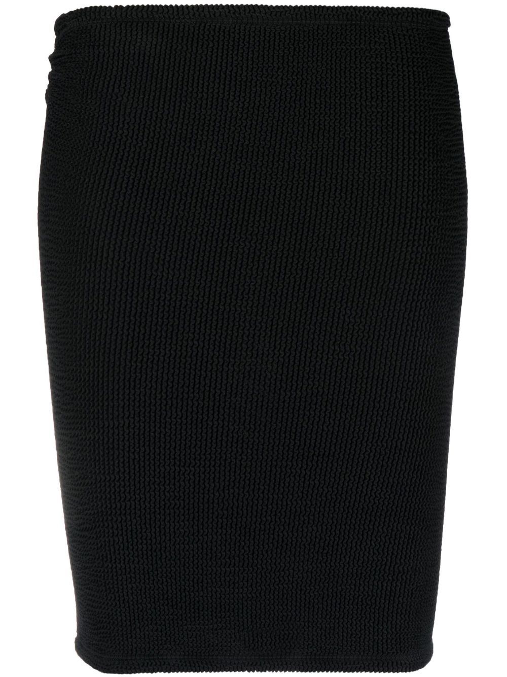 Crinkled-finish mini skirt - Black