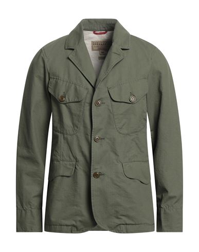 Manifattura Ceccarelli Man Jacket Military green Size 46 Cotton