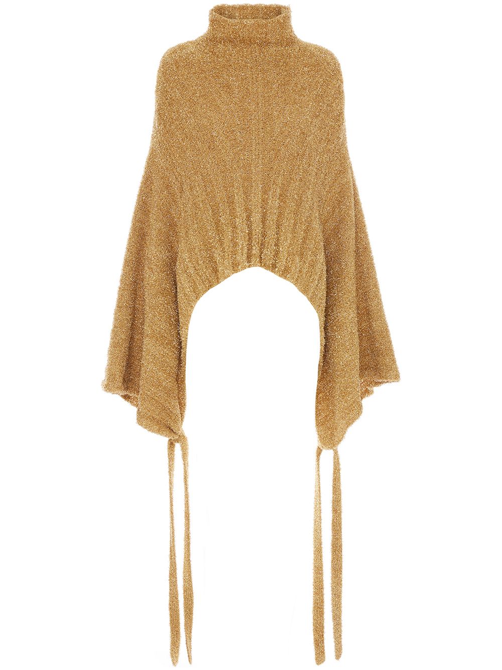 Kimono-sleeve knitted jumper - Gold