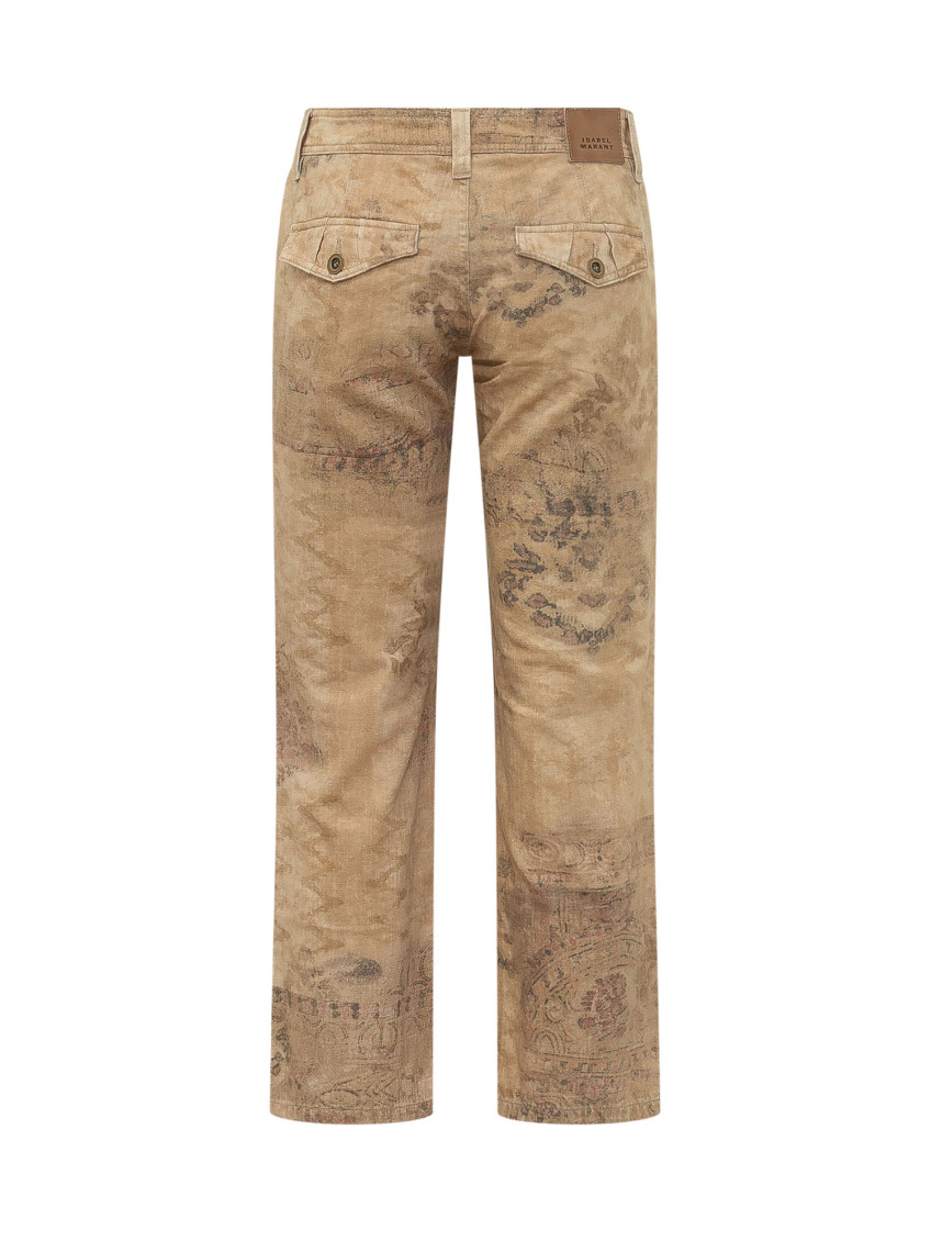 Brown Straight Flat Front Pants