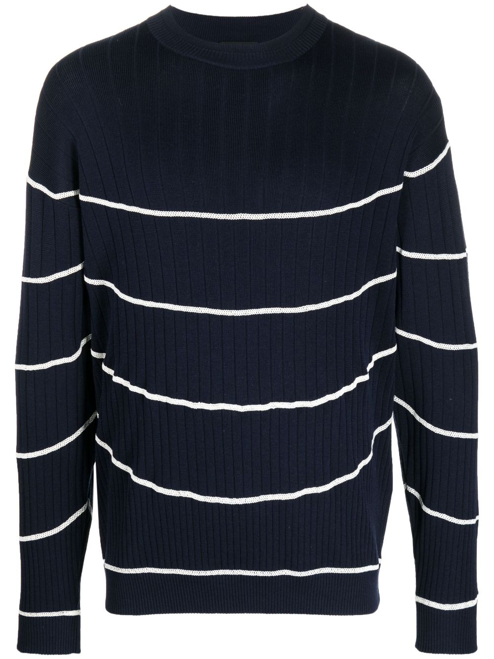 Striped ribbed-knit jumper - Blue