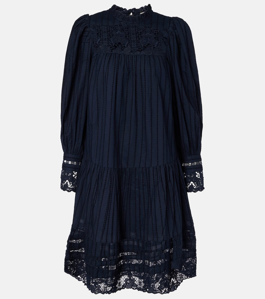 Lace and cotton minidress
