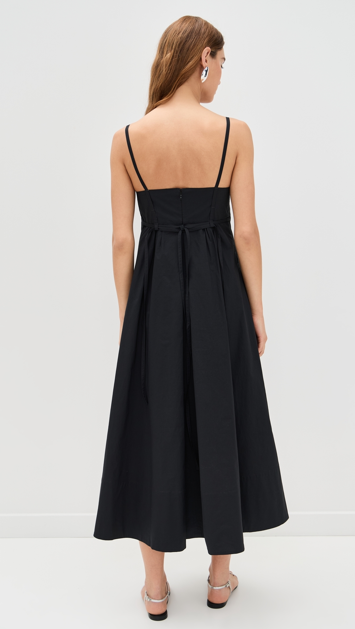 Barker Dress in Stretch Poplin Black