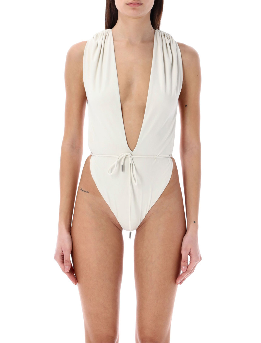 Backless V-halter Swimsuit