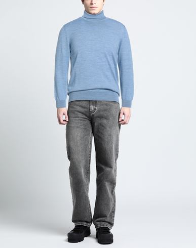 Man Turtleneck Sky blue Size 44 Merino Wool