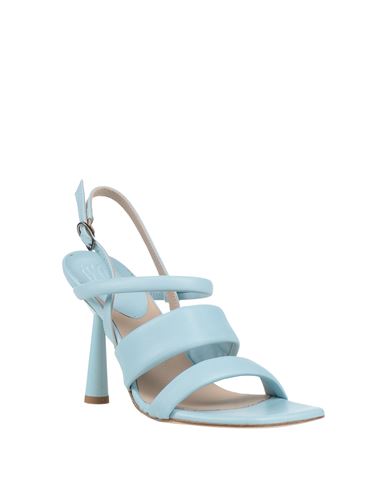Woman Sandals Sky blue Size 8 Leather