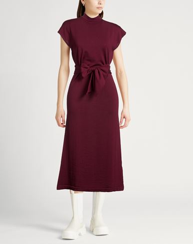 Woman Midi dress Burgundy Size 2 Merino Wool