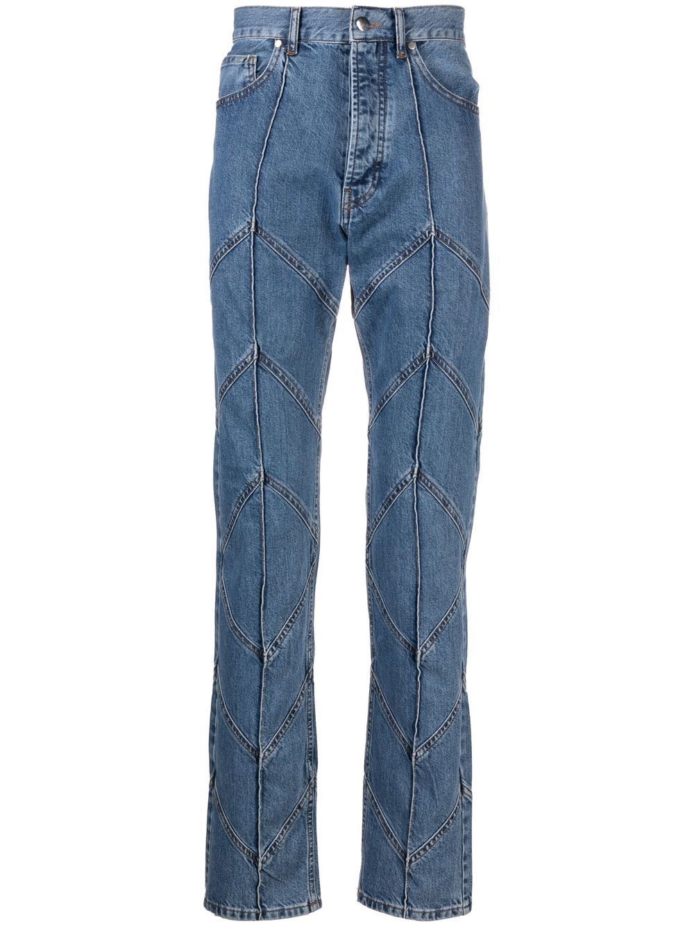 Mid-rise straight-leg jeans - Blue
