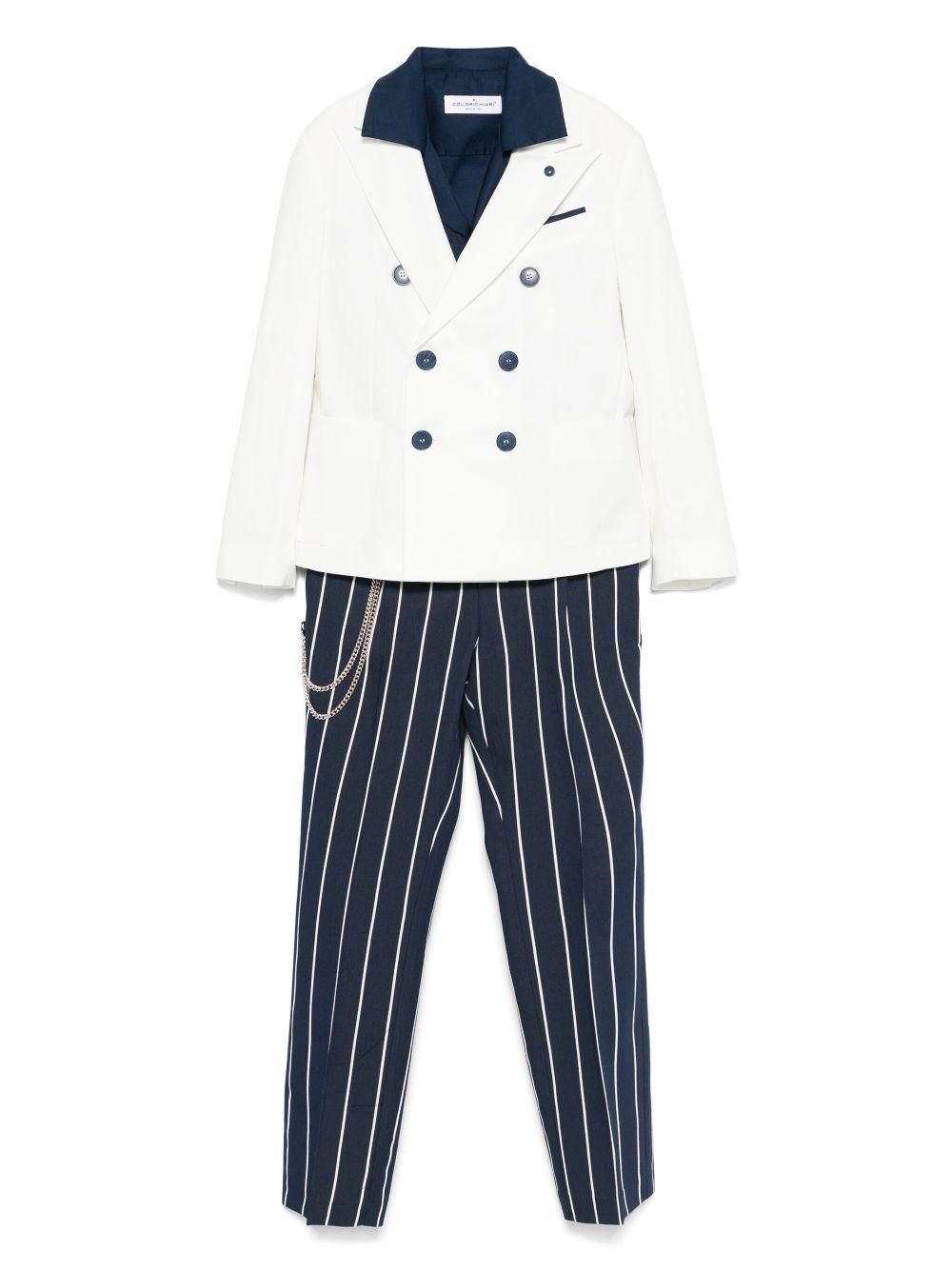 Pinstriped suit - White
