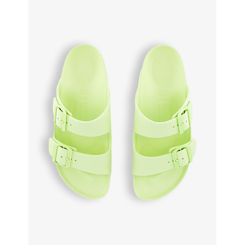 Womens Lime Eva Arizona Two-strap Rubber Sandals