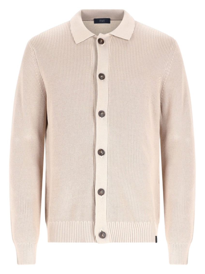 Fay - ribbed texture collared jacket for men