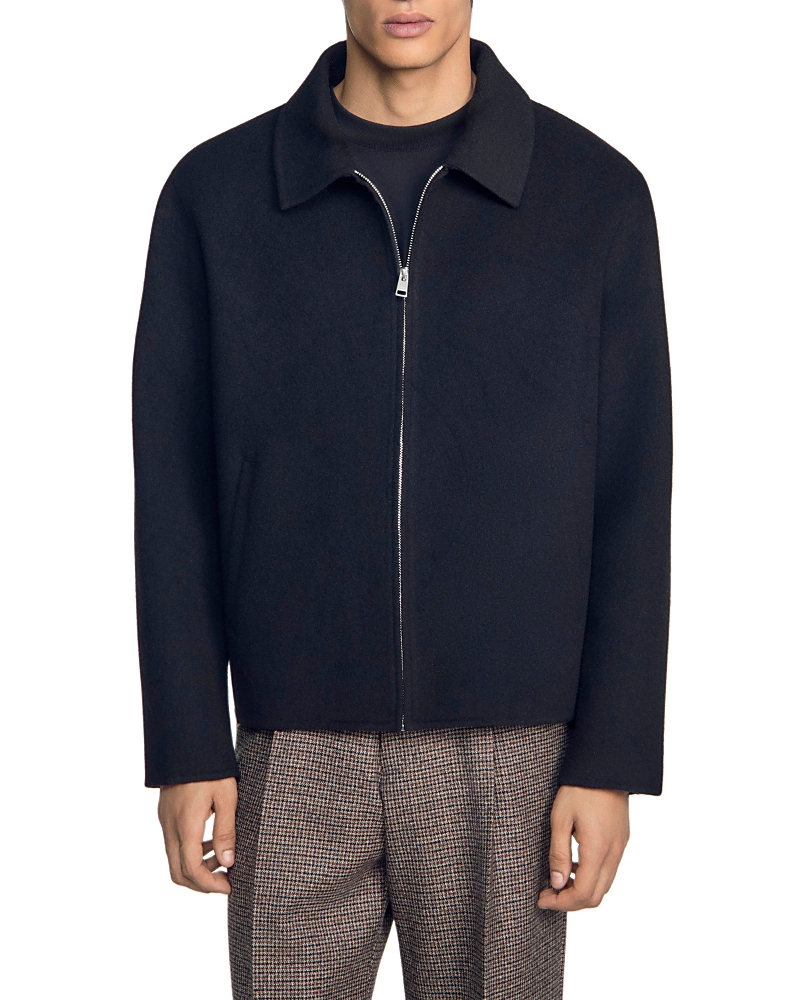 Double Face Wool Blend Zip Jacket