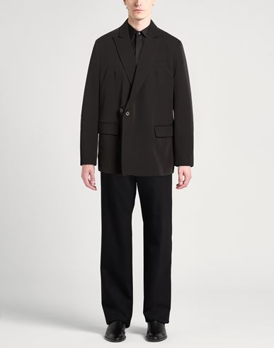 Man Blazer Black Size L Polyester, Viscose, Elastane