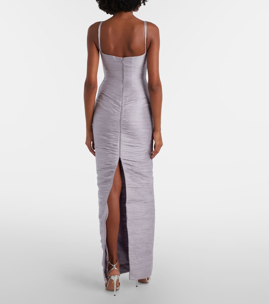Marisol appliqué taffeta gown