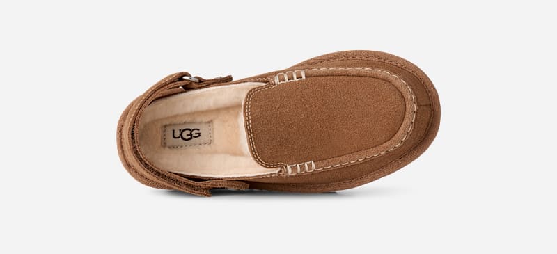 ® Kids' Goldenstar Evelina Clog Sheepskin Shoes in Chestnut