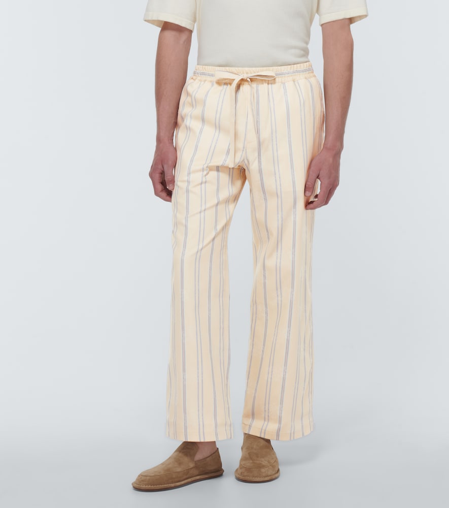 Floral jacquard pants