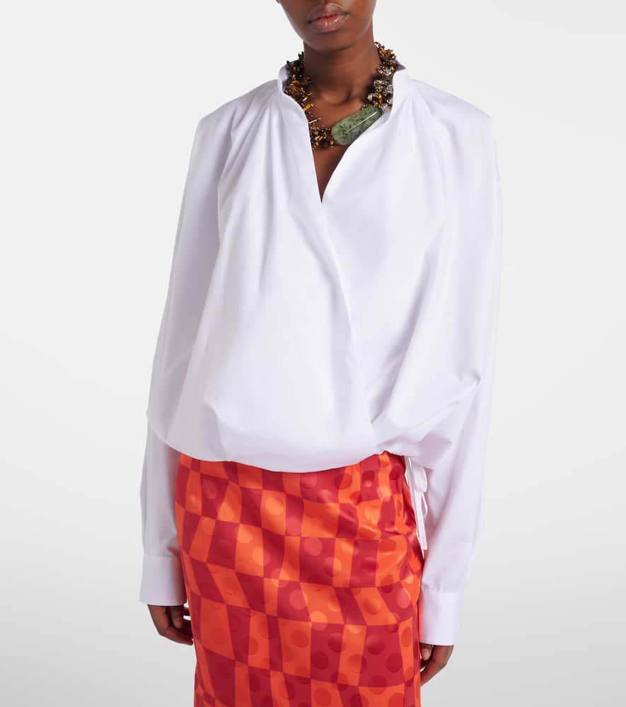 Draped cotton blouse