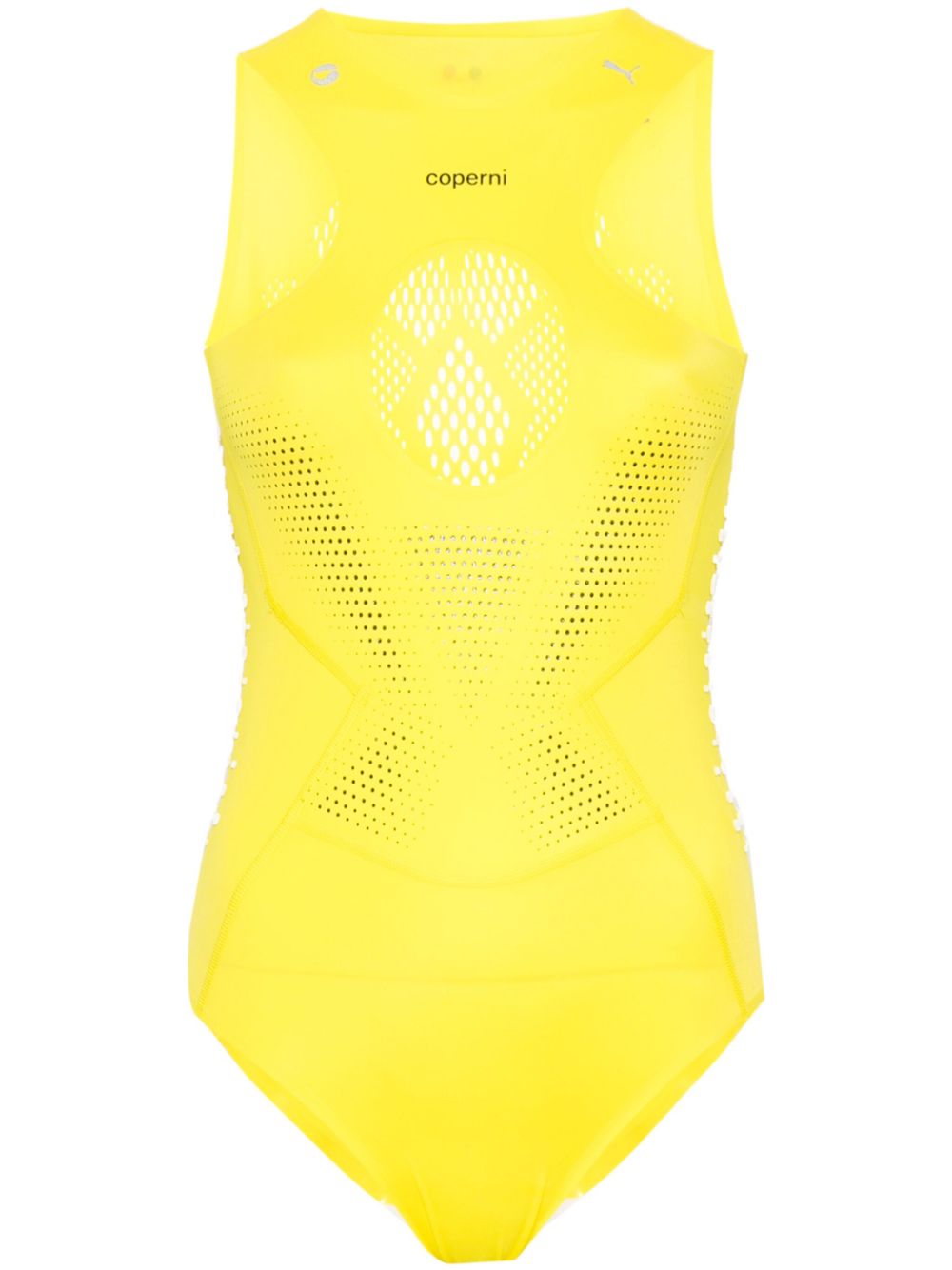 X Puma cut-out detail bodysuit - Yellow