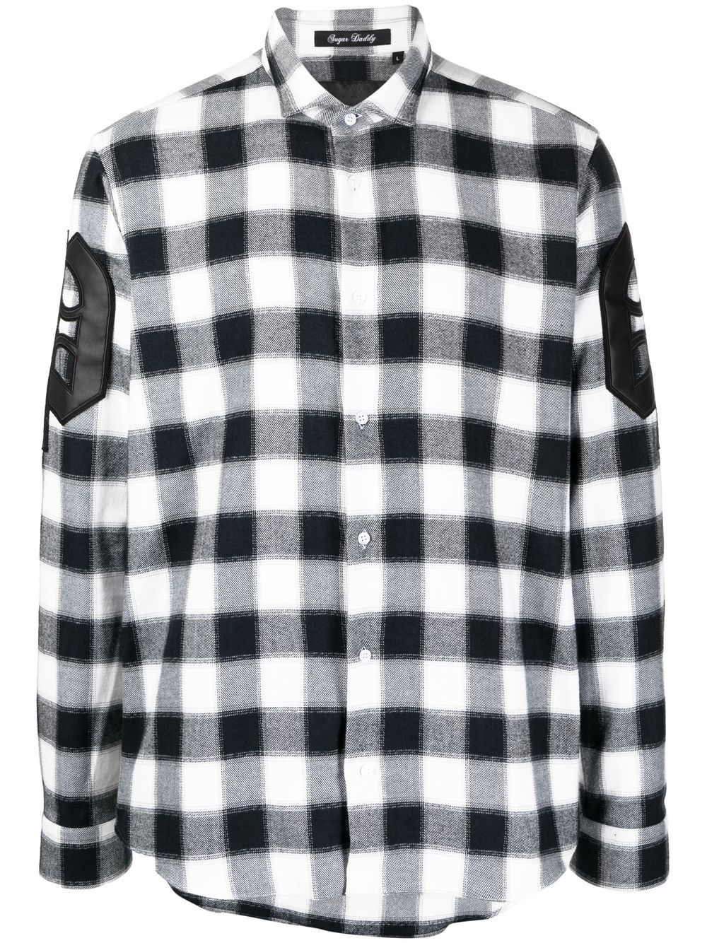 Gingham-check print shirt - Black