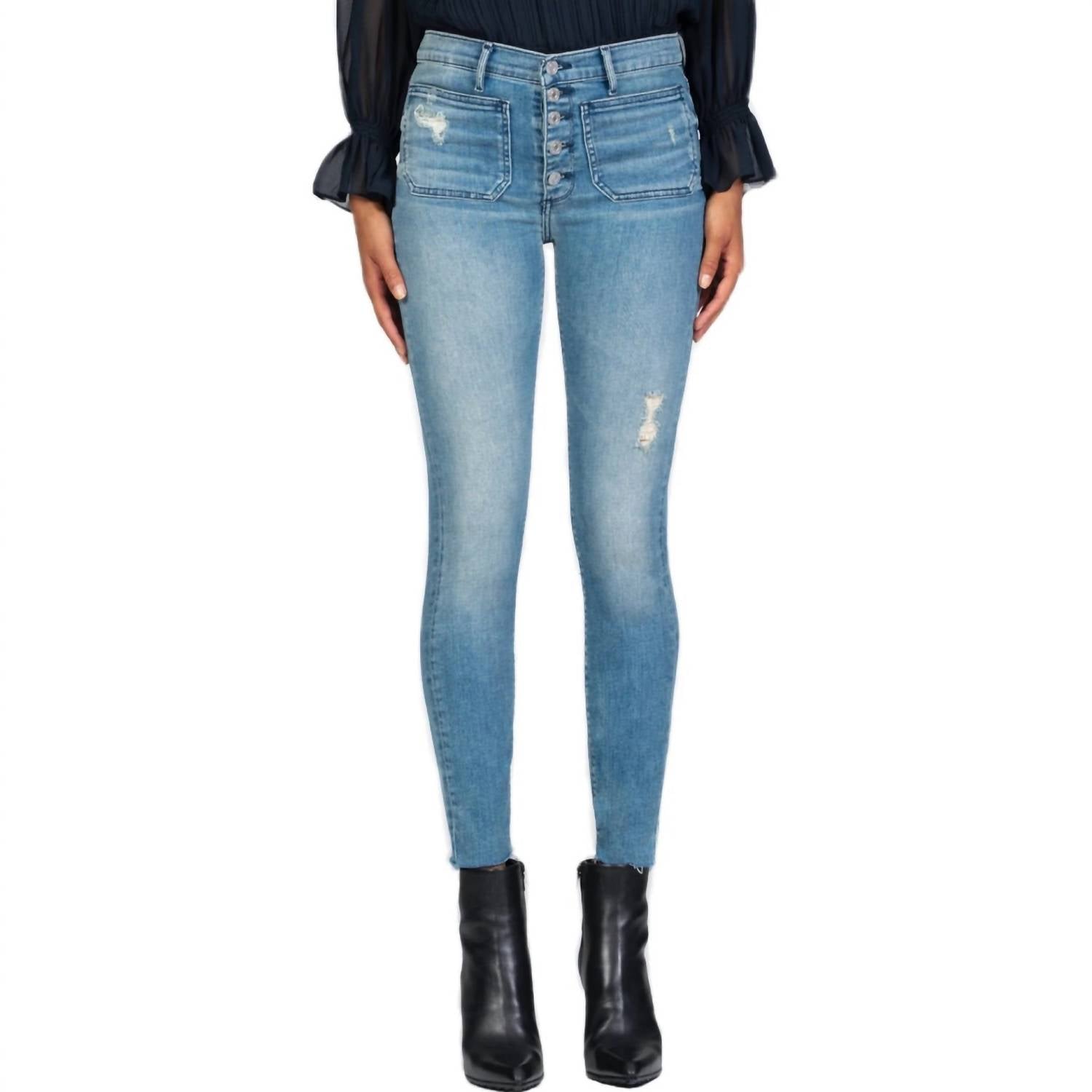 Ava Patch Pocket Skinny Jeans In One Last Time