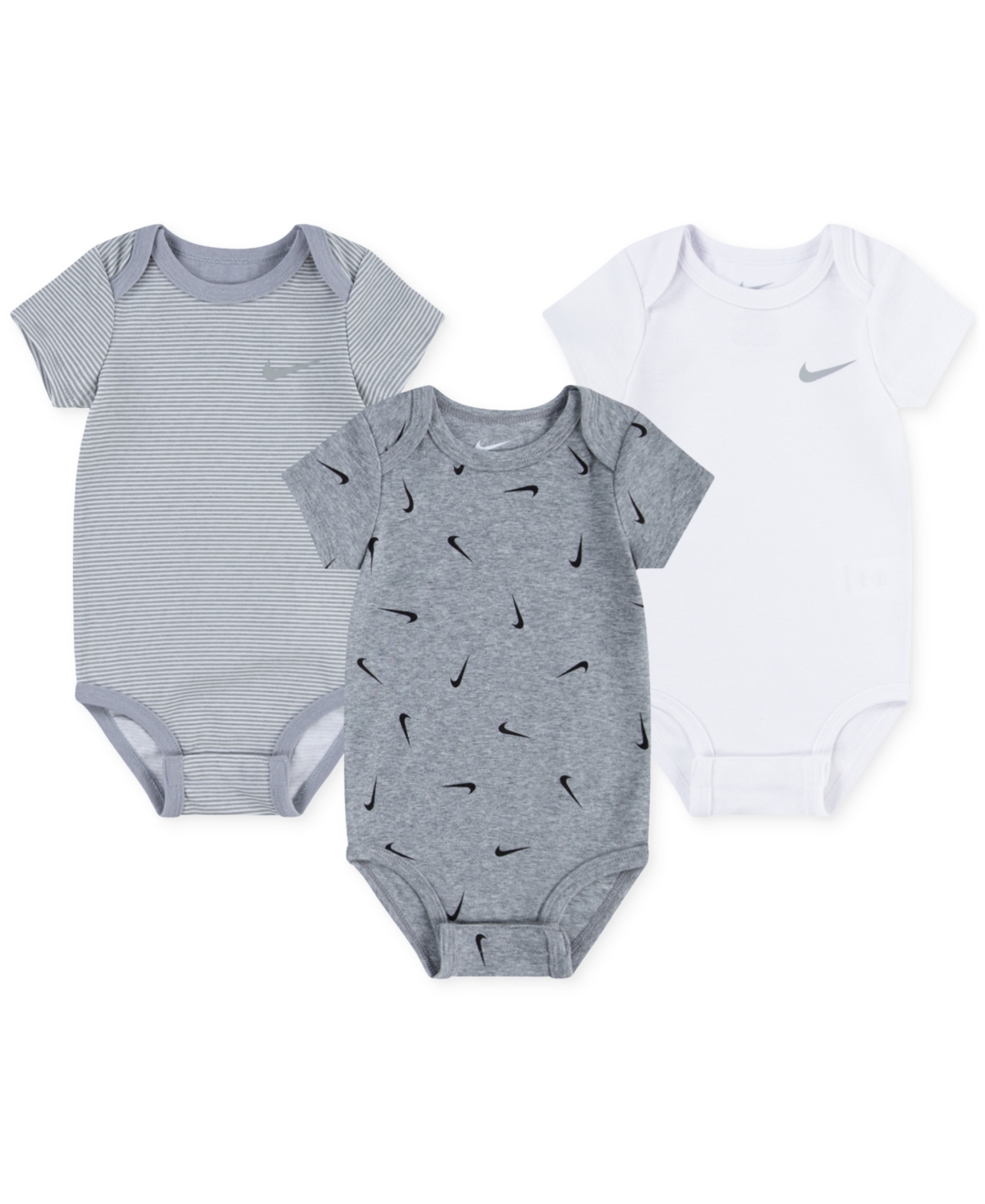 Baby Boys or Girls Essentials Bodysuits, Pack of 3 - DK Grey Heather