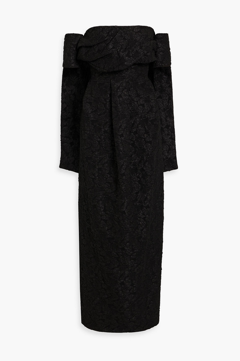 Ariana strapless draped cloqué gown - Black - US 2