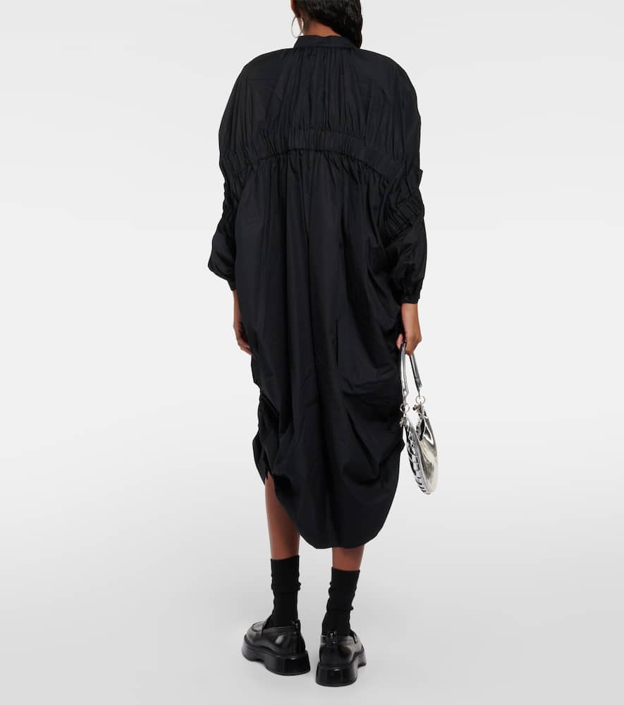 Draped cotton midi dress