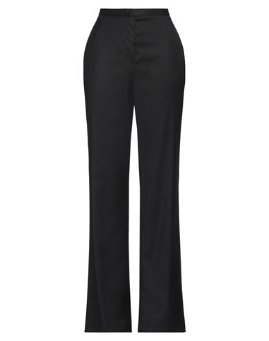 Woman Pants Black Size 12 Virgin Wool, Polyamide, Elastane