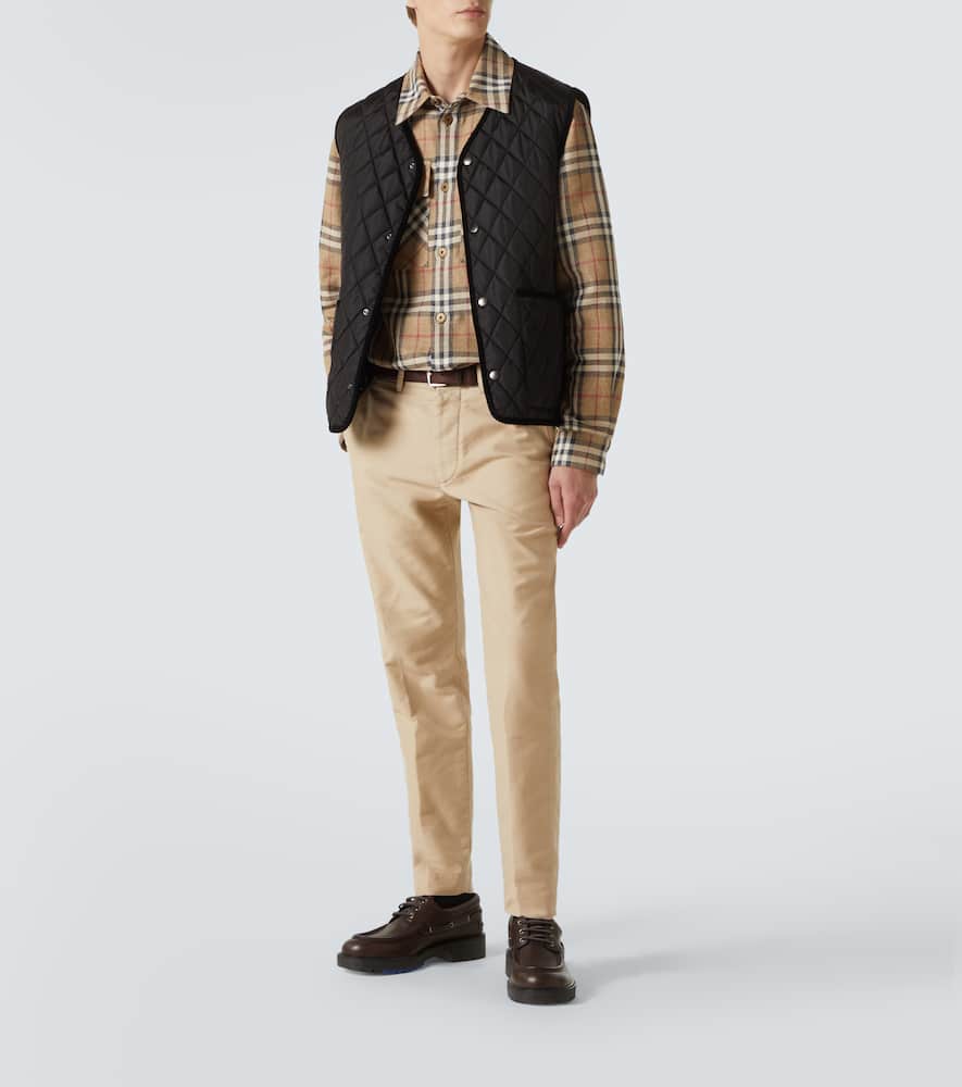 Check cotton and linen shirt