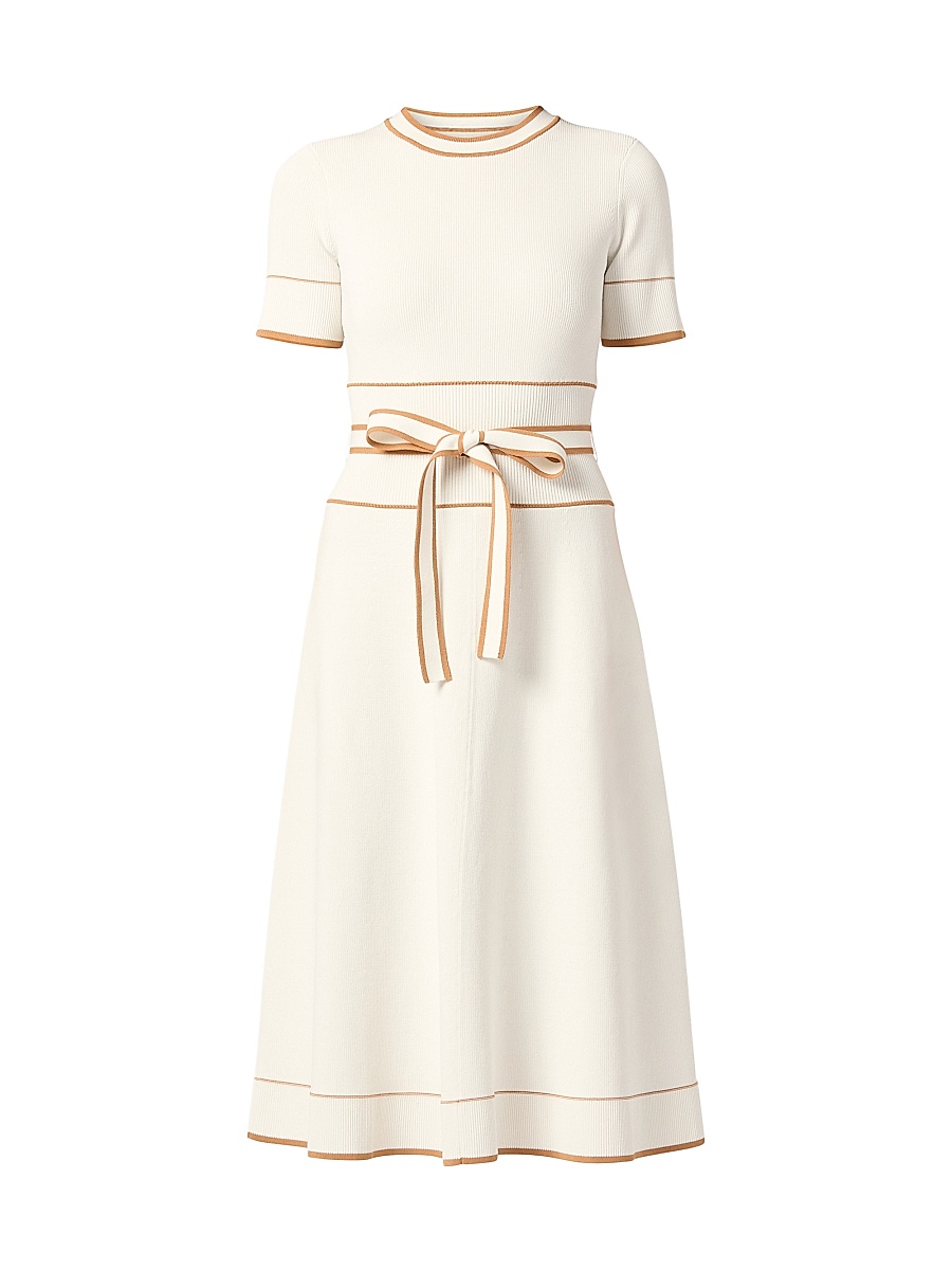 Women's Addison Belted Knit Dress - Ivory Terracotta