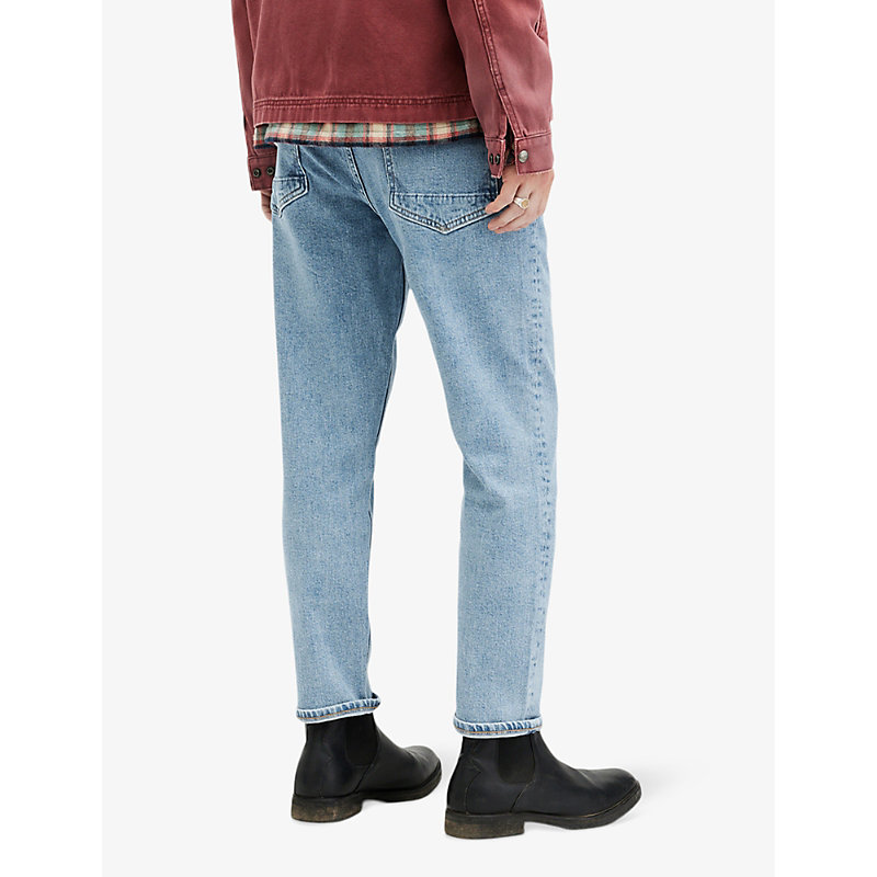 Mens Vintage Indigo Dean Slim-fit Cropped Stretch-denim Jeans
