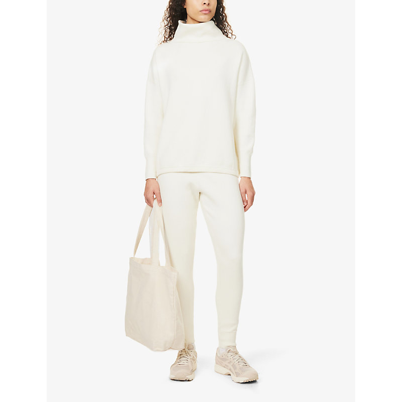 Womens Egret Cavendish Relaxed-fit Stretch-woven Blend Jumper