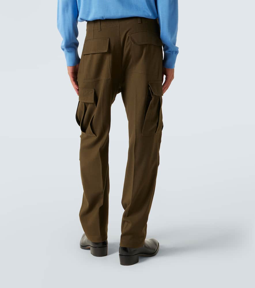 Wool, cashmere, and silk cargo pants