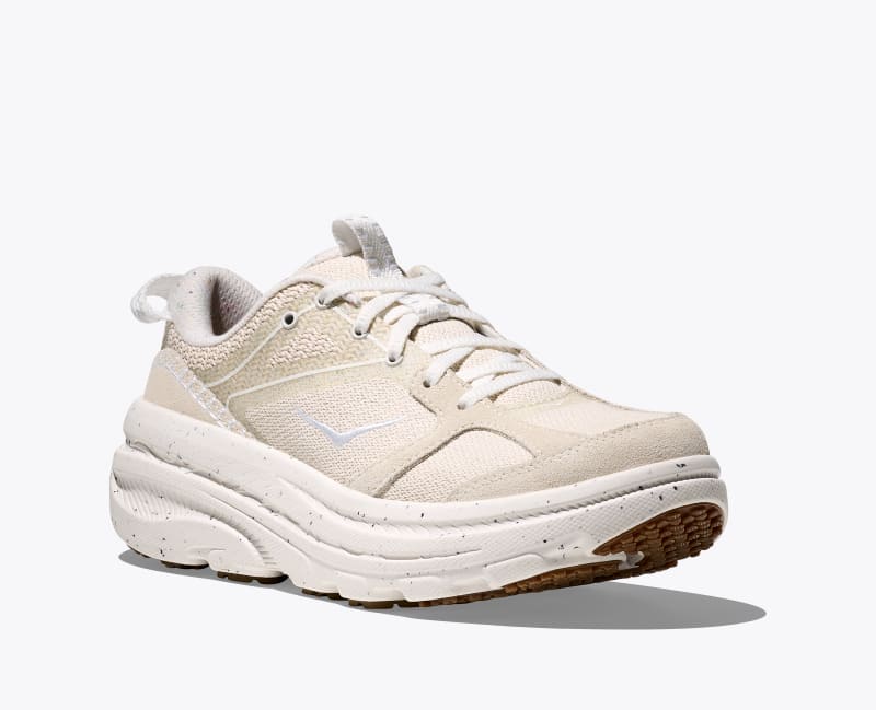 HOKA Vibrant Bloom Bondi B3LS Shoes in Frost/Pepper