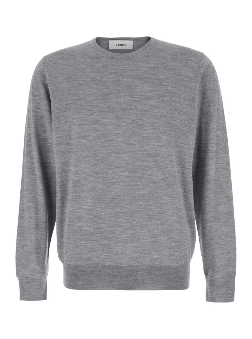 Grey Sweater In Wool Blend Man