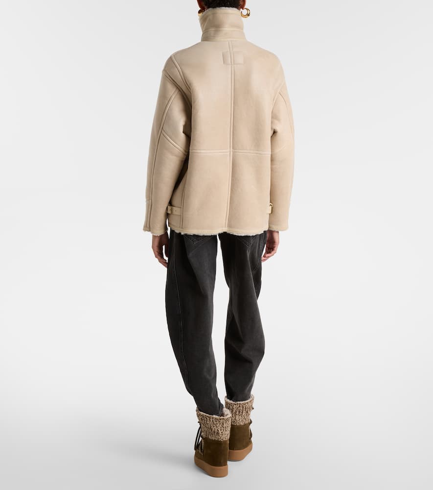 Adelina shearling-trimmed leather jacket
