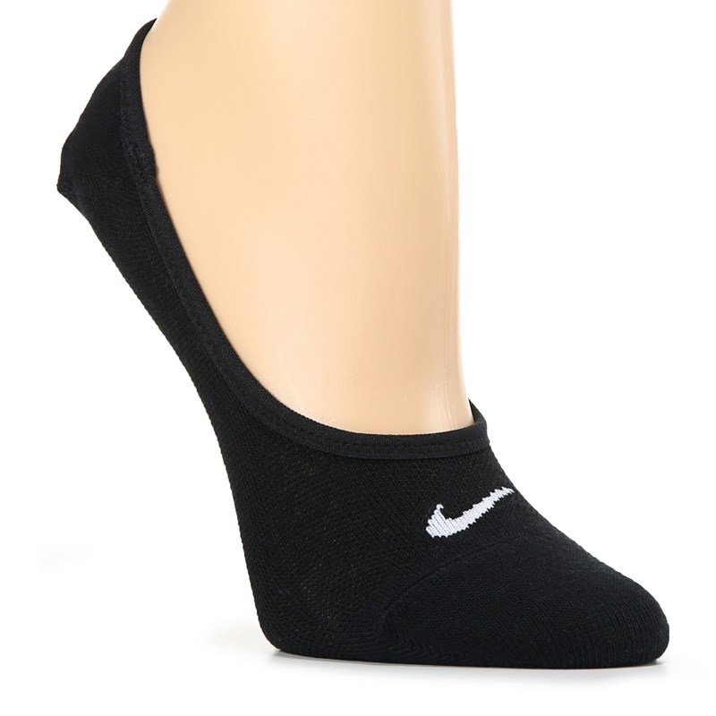 Women's 3 Pack Everyday Lightweight Footie Liner Socks (Black/Net/White)