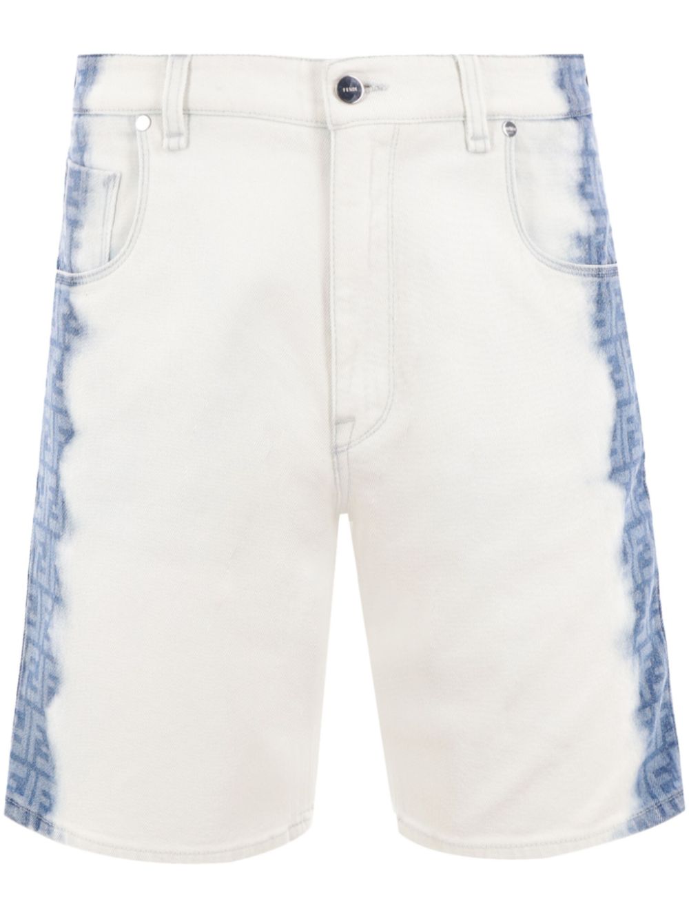 Bleached denim shorts - White