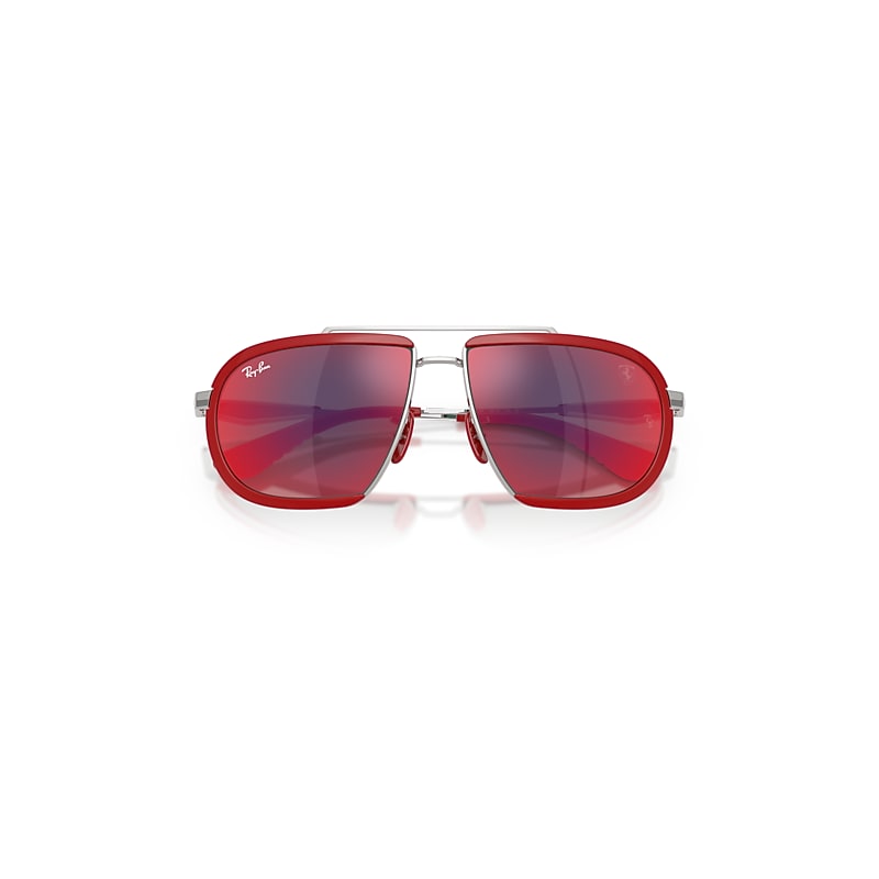 Ray-Ban 499p Hypercar Limited Edition 2026 - Scuderia Ferrari Collection Sunglasses Silver Frame Blue Lense