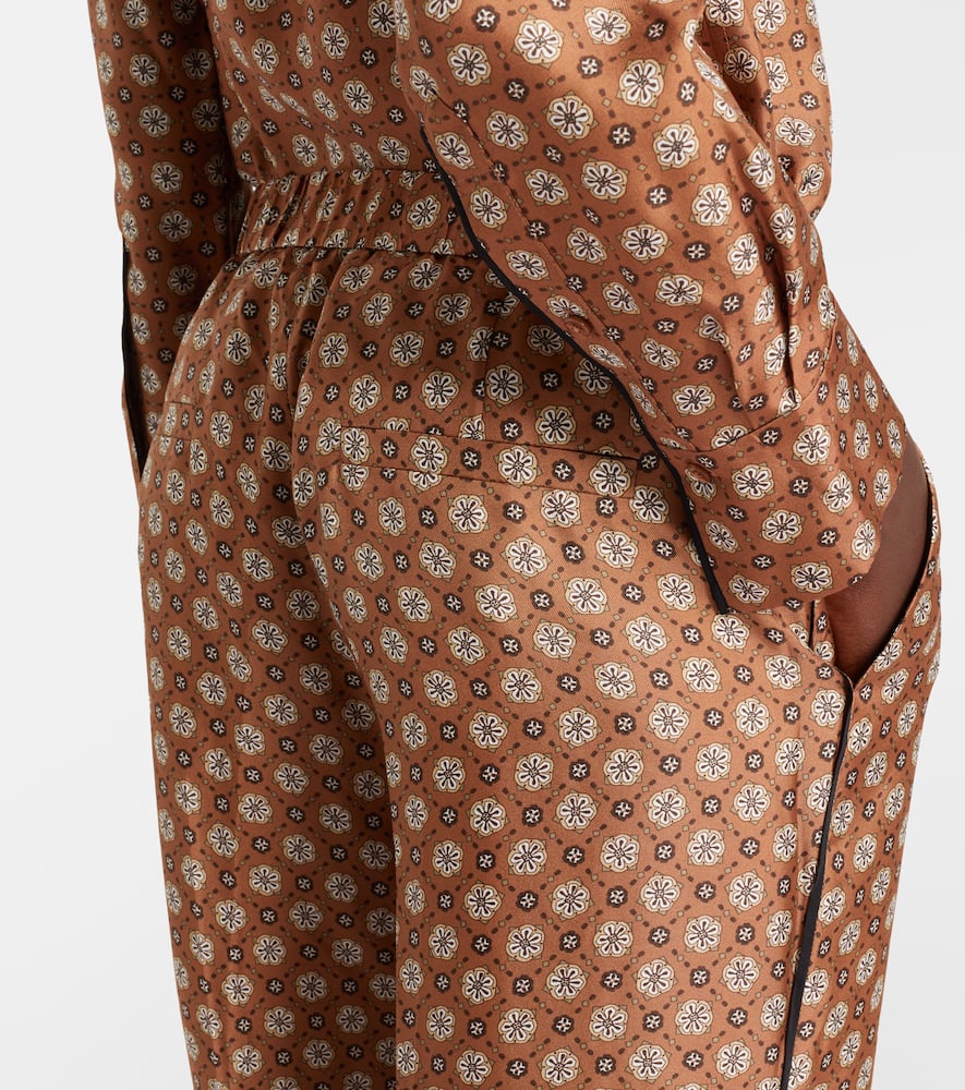 Graphic Dreams printed silk twill palazzo pants