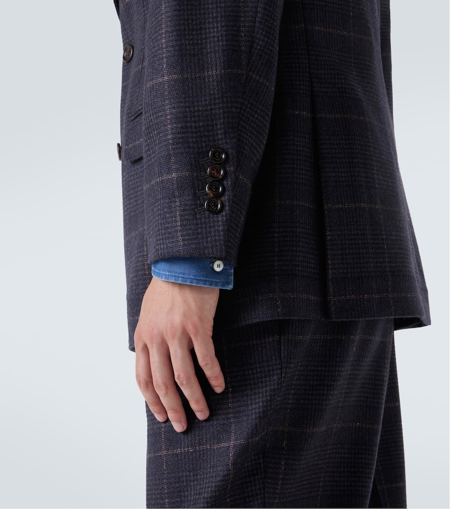 Checked cashmere and wool suit