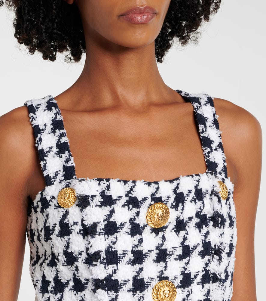 Houndstooth tweed minidress