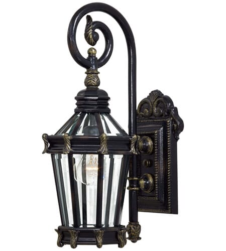 Stratford Hall 21" Outdoor Wall Light in Heritage with Gold Highlight