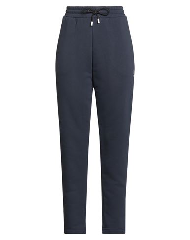 Woman Pants Navy Size L Cotton, Polyester