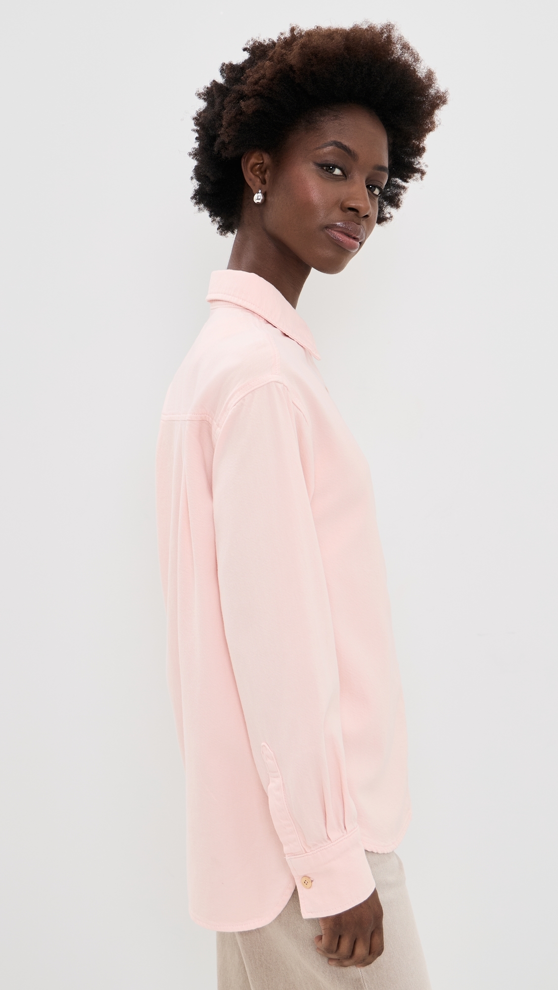 Faye Oversized Button Down Shirt Ballet Aura
